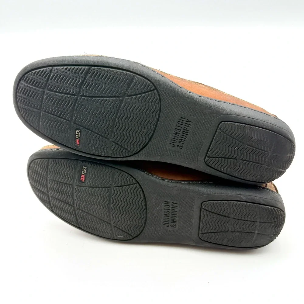 Johnston & Murphy Mens Brown Leather Tassel Loafers J&M Flex 25-8342 Size 8.5 M‎